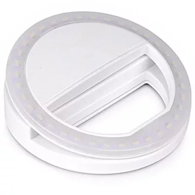 Selfie light: small, round light with a clip for mounting