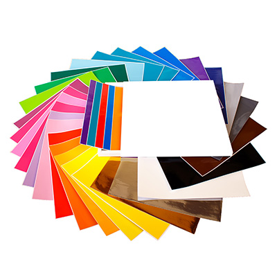 Variety of colorful vinyl sheets