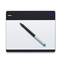 Wacom drawing tablet with stylus