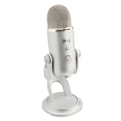 Yeti microphone on stand